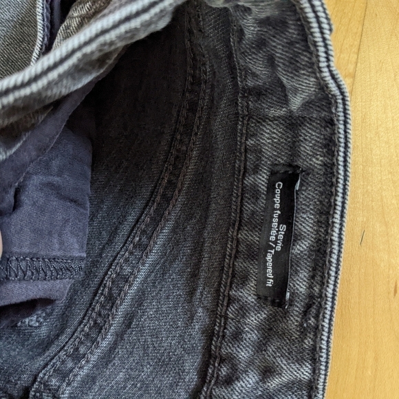 FRANK And Oak Stevie tapered fit high rise waist black wash jeans size 24 @T7 - Picture 7 of 9